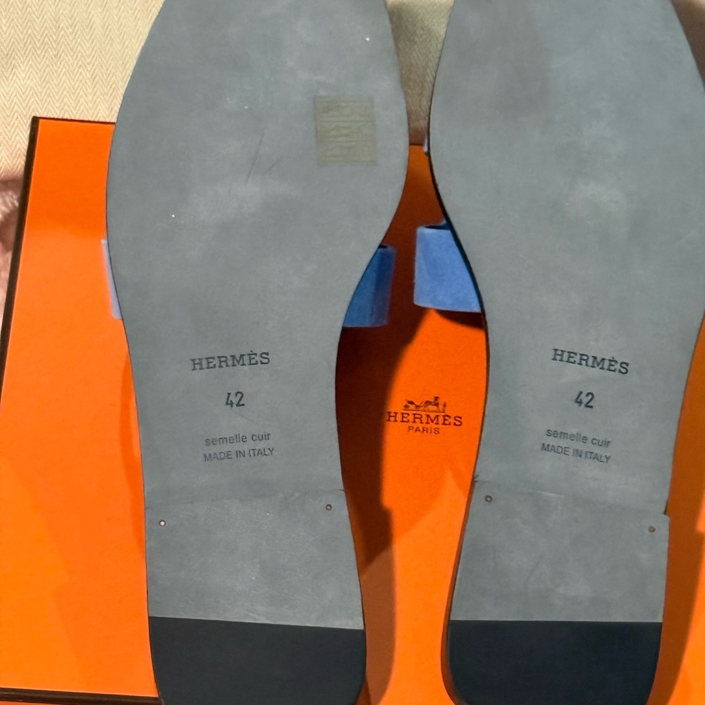 💯 Authentic Hermes Blue Oran Sandals - Picture 4 of 5
